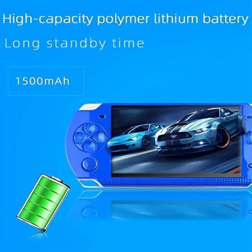 Handheld Game Console with 1200 Games, 4.3’’ HD Screen, Dual Joystick, TV Output (Blue)