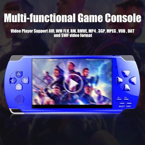 Handheld Game Console with 1200 Games, 4.3’’ HD Screen, Dual Joystick, TV Output (Blue)