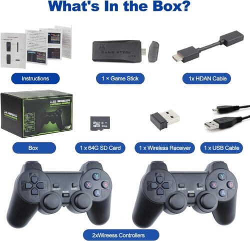 Wireless Retro Game Console with 25,000+ Games & 9 Emulators Built in