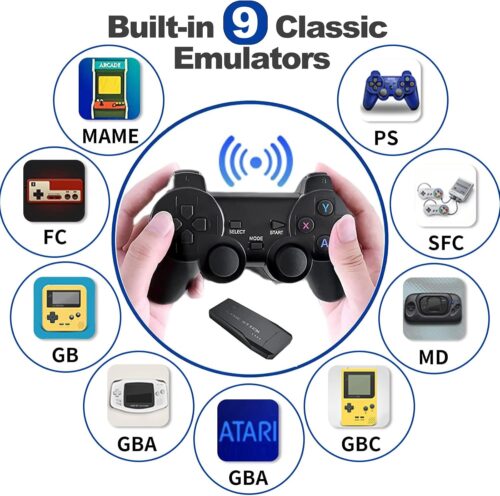 Wireless Retro Game Console with 25,000+ Games & 9 Emulators Built in
