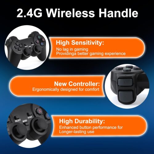 Wireless Retro Game Console Stick, 4K Plug & Play TV Video Game Stick