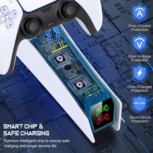 PS5 Dualsense Controller Charger Station with LED Light Dual Stand
