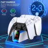 PS5 Dualsense Controller Charger Station with LED Light Dual Stand