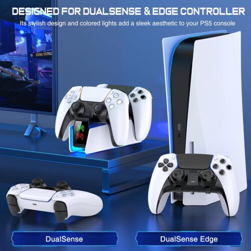PS5 Dualsense Controller Charger Station with LED Light Dual Stand