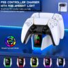 PS5 Dualsense Controller Charger Station with LED Light Dual Stand